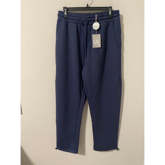 New Linea Uomo Men's Buttery Soft Athletic Sweatpants, Navy Size Large - Picture 1 of 3